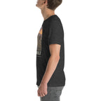 Dire wolf T-shirt in Dark Grey Heather, left view — Deep Time Atlas Plate 160, PaleoThreads