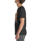 Inostrancevia T-shirt in Dark Grey Heather, left view — Deep Time Atlas Plate 135, PaleoThreads