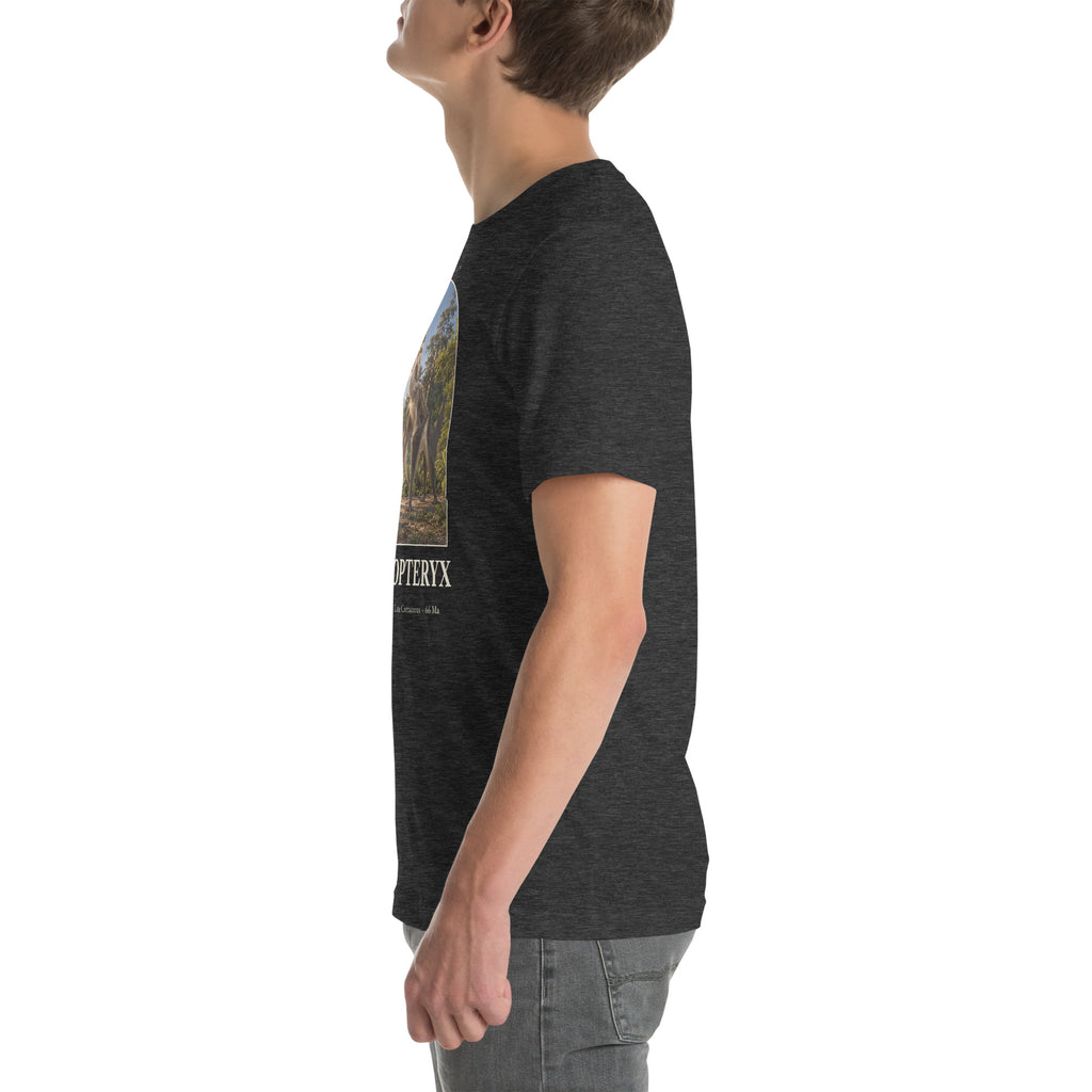 Hatzegopteryx T-shirt in Dark Grey Heather, left view — Deep Time Atlas Plate 101, PaleoThreads