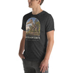Hatzegopteryx T-shirt in Dark Grey Heather, left front view — Deep Time Atlas Plate 101, PaleoThreads