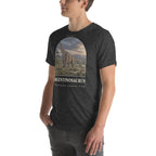 Argentinosaurus T-shirt in Dark Grey Heather, left front view — Deep Time Atlas Plate 048, PaleoThreads