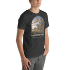 Hatzegopteryx T-shirt in Dark Grey Heather, right front view — Deep Time Atlas Plate 101, PaleoThreads