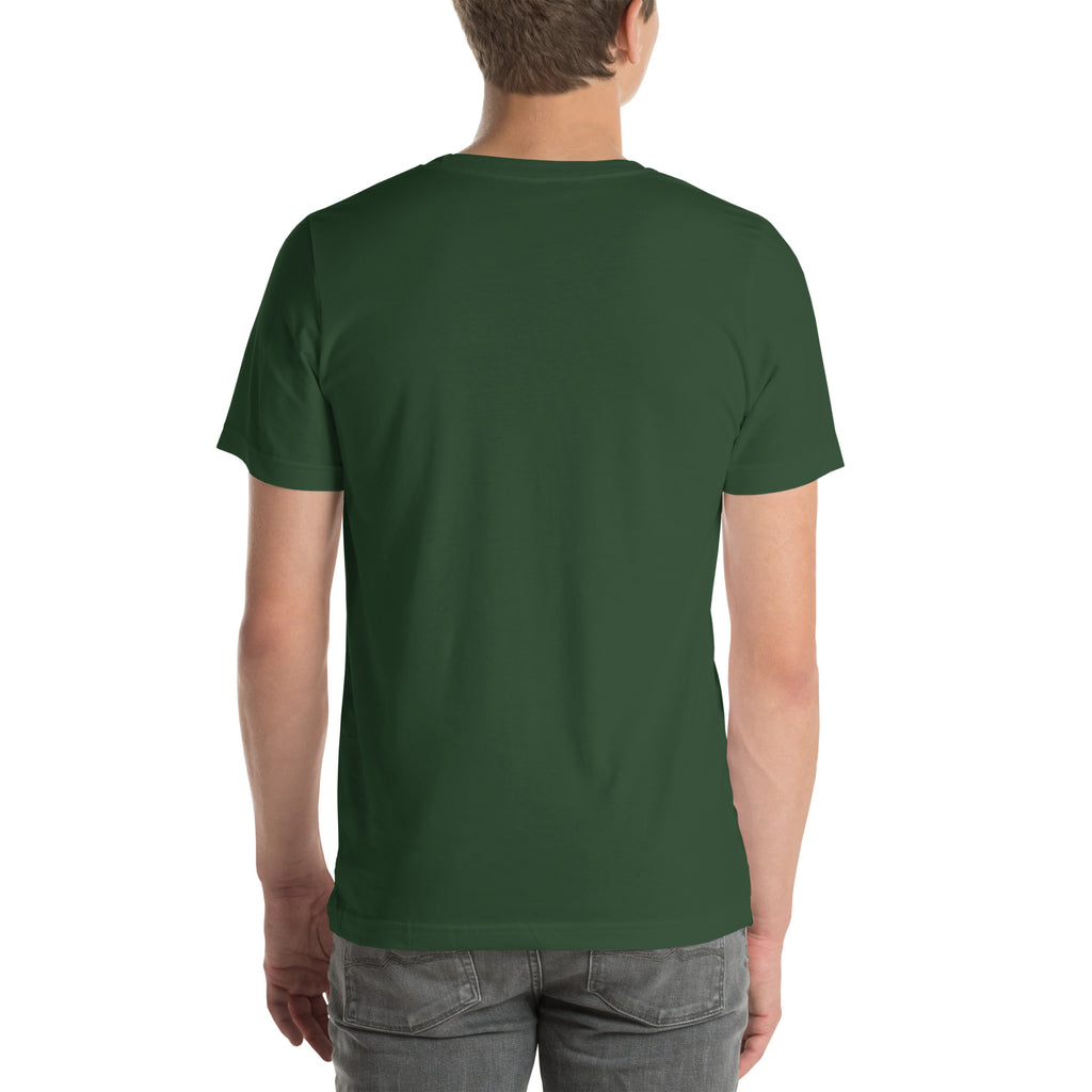 Shunosaurus T-shirt in Forest, back view — Deep Time Atlas Plate 058, PaleoThreads