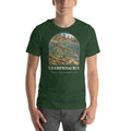 Champsosaurus T-shirt in Forest — Deep Time Atlas Plate 127, PaleoThreads