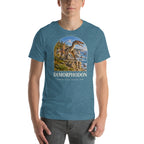 Dimorphodon T-shirt in Heather Deep Teal — Deep Time Atlas Plate 099, PaleoThreads