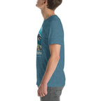 Cretoxyrhina T-shirt in Heather Deep Teal, left view — Deep Time Atlas Plate 154, PaleoThreads