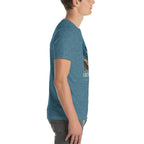Cretoxyrhina T-shirt in Heather Deep Teal, right view — Deep Time Atlas Plate 154, PaleoThreads