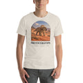 Protoceratops T-shirt in Heather Dust — Deep Time Atlas Plate 060, PaleoThreads
