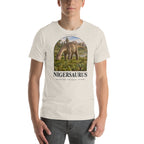 Nigersaurus T-shirt in Heather Dust — Deep Time Atlas Plate 056, PaleoThreads
