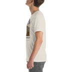 Quetzalcoatlus T-shirt in Heather Dust, left view — Deep Time Atlas Plate 096, PaleoThreads
