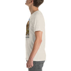 Zuniceratops T-shirt in Heather Dust, left view — Deep Time Atlas Plate 070, PaleoThreads