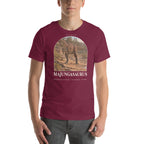 Majungasaurus T-shirt in Maroon — Deep Time Atlas Plate 039, PaleoThreads