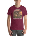 Carnotaurus T-shirt in Maroon — Deep Time Atlas Plate 014, PaleoThreads