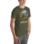 Meiolania T-shirt in Military Green, right front view — Deep Time Atlas Plate 131, PaleoThreads
