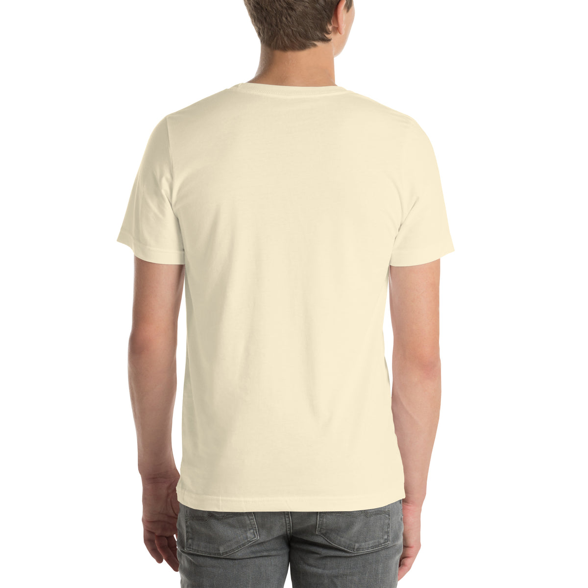 Maiasaura T-shirt in Natural, back view — Deep Time Atlas Plate 074, PaleoThreads