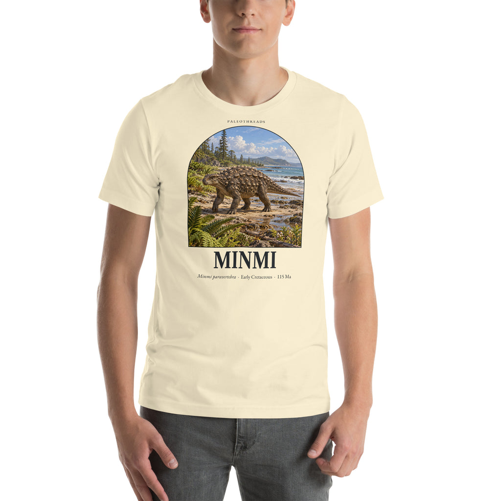 Minmi T-shirt in Natural — Deep Time Atlas Plate 093, PaleoThreads