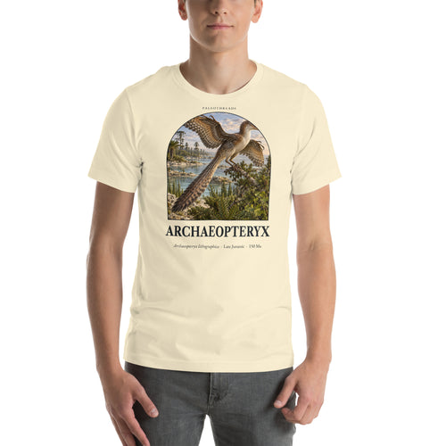 Archaeopteryx T-shirt in Natural — Deep Time Atlas Plate 042, PaleoThreads