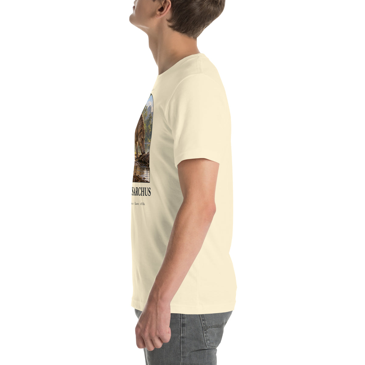 Andrewsarchus T-shirt in Natural, left view — Deep Time Atlas Plate 164, PaleoThreads