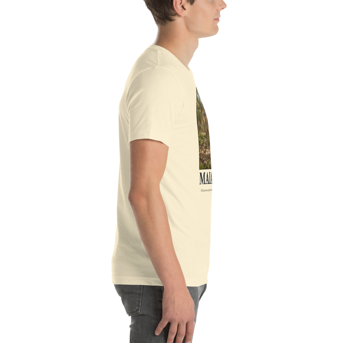 Maiasaura T-shirt in Natural, right view — Deep Time Atlas Plate 074, PaleoThreads