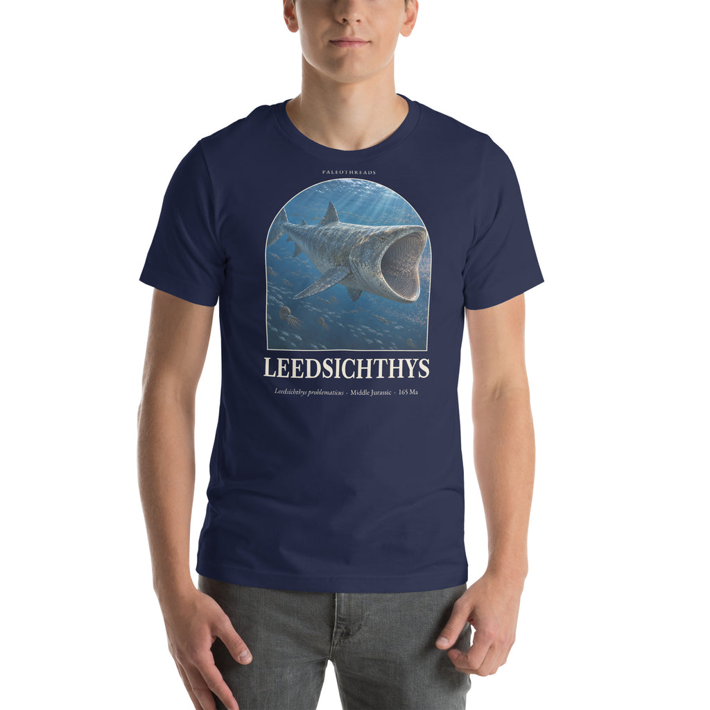 Leedsichthys T-shirt in Navy — Deep Time Atlas Plate 153, PaleoThreads