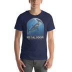 Megalodon T-shirt in Navy — Deep Time Atlas Plate 150, PaleoThreads