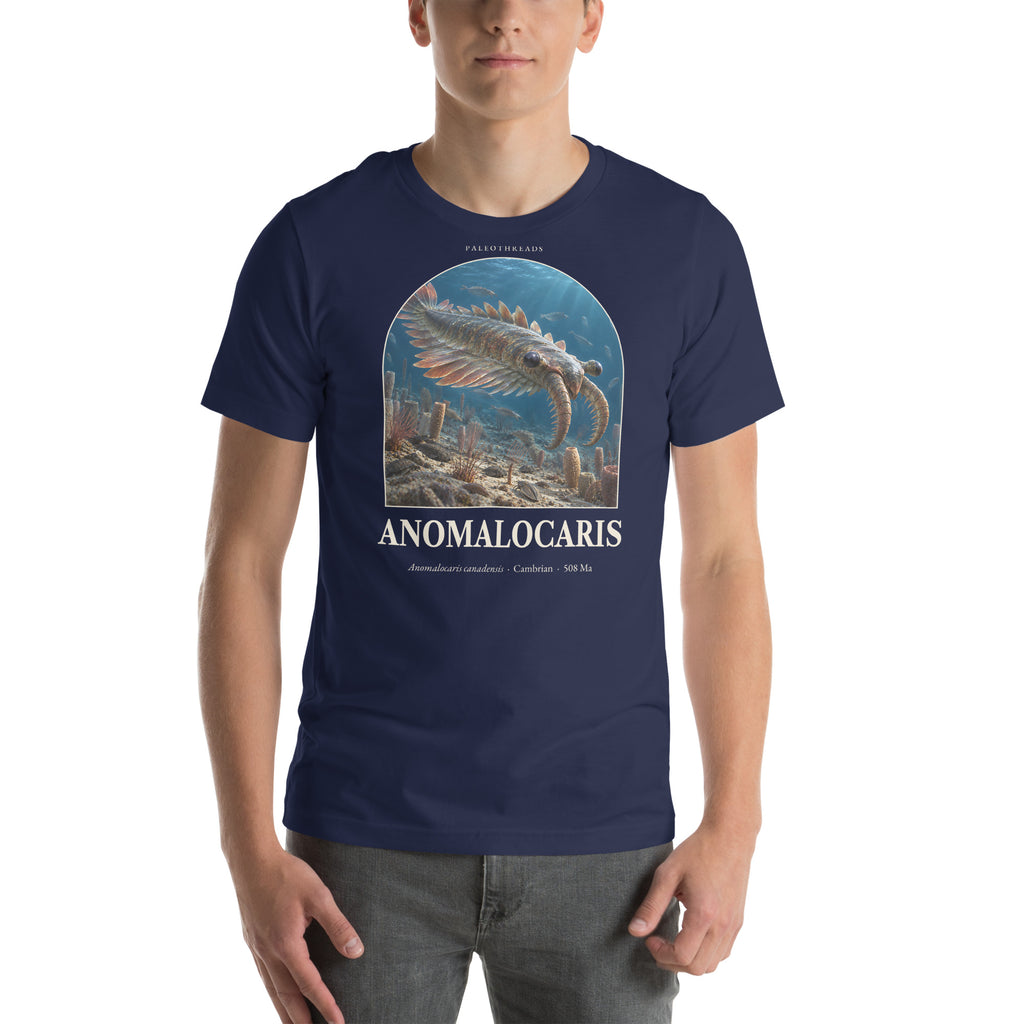 Anomalocaris T-shirt in Navy — Deep Time Atlas Plate 138, PaleoThreads