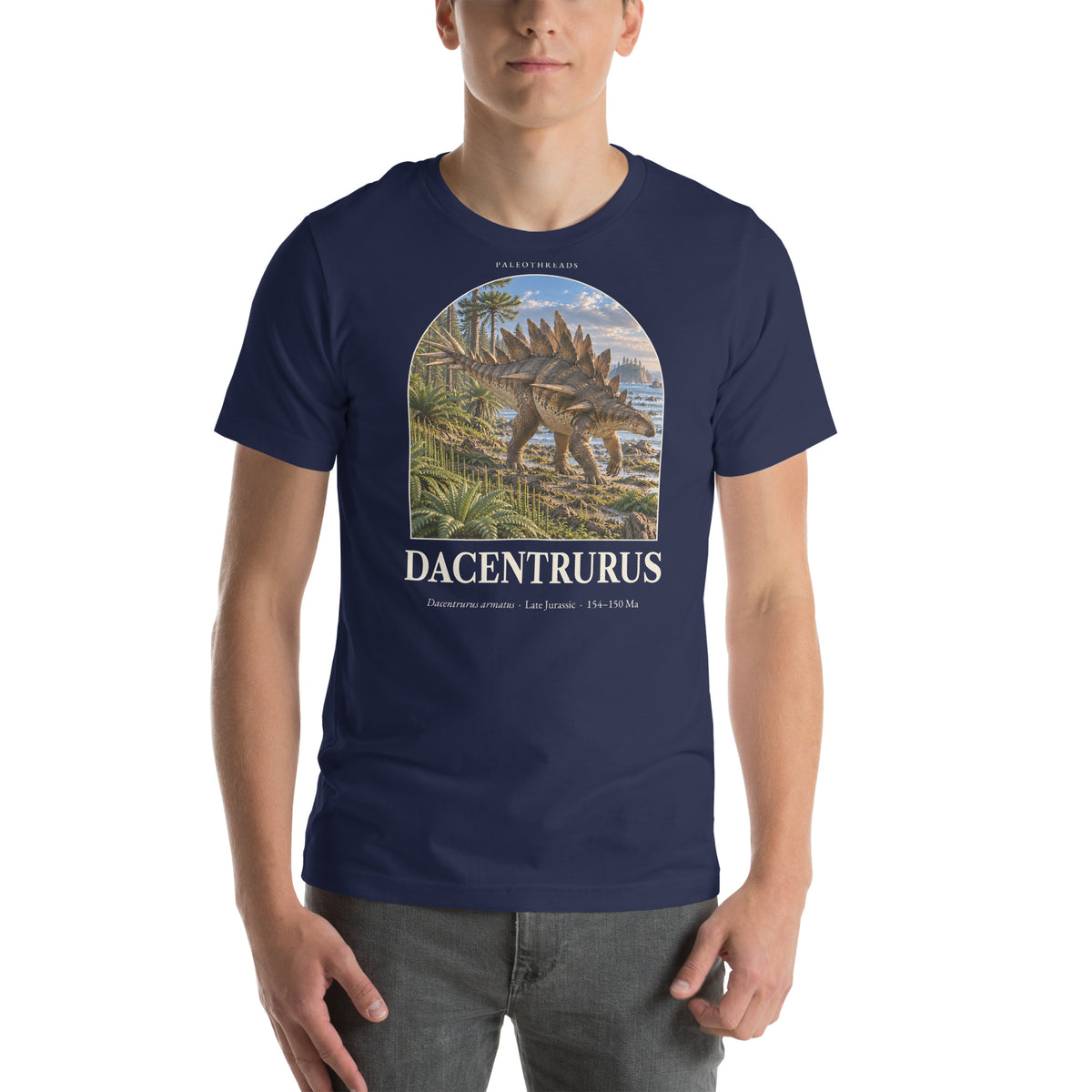 Dacentrurus T-shirt in Navy — Deep Time Atlas Plate 092, PaleoThreads