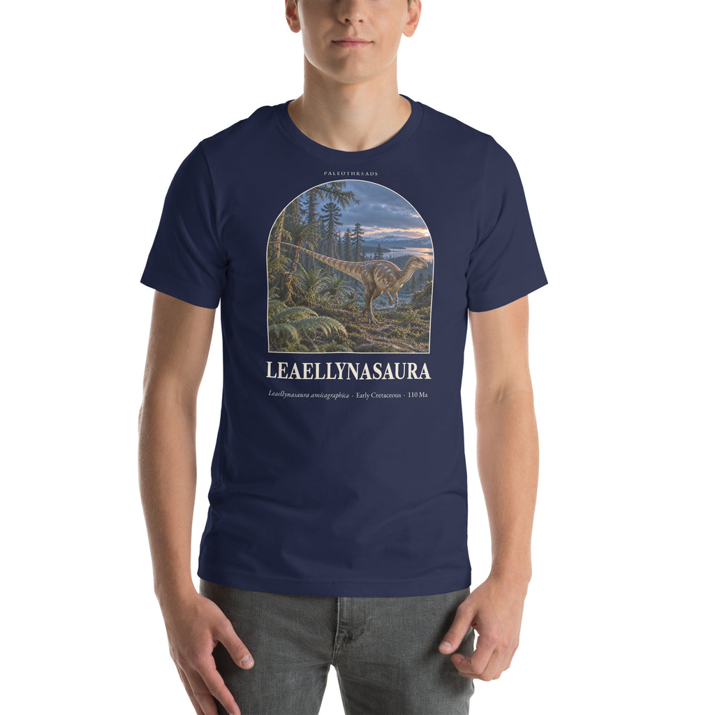 Leaellynasaura T-shirt in Navy — Deep Time Atlas Plate 081, PaleoThreads