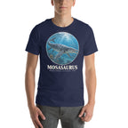 Mosasaurus T-shirt in Navy — Deep Time Atlas Plate 006, PaleoThreads