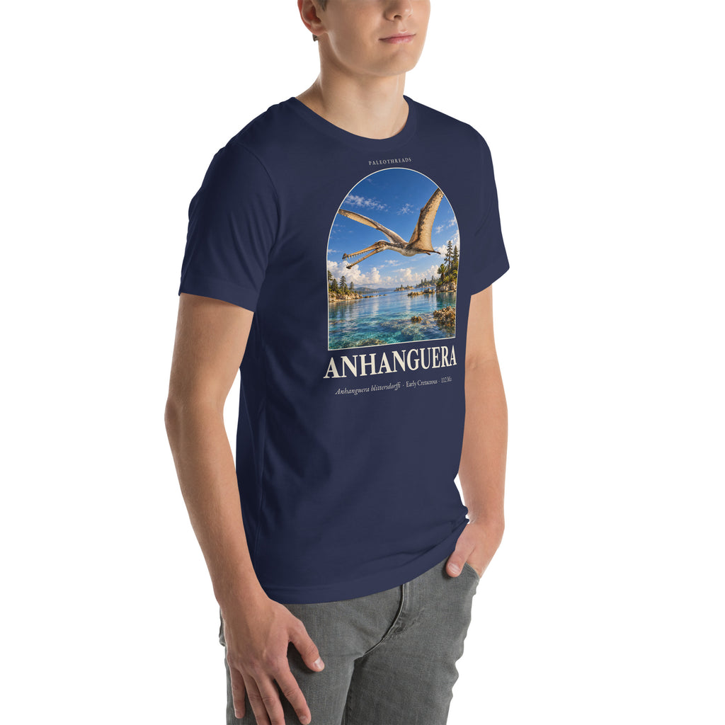 Anhanguera T-shirt in Navy, right front view — Deep Time Atlas Plate 104, PaleoThreads