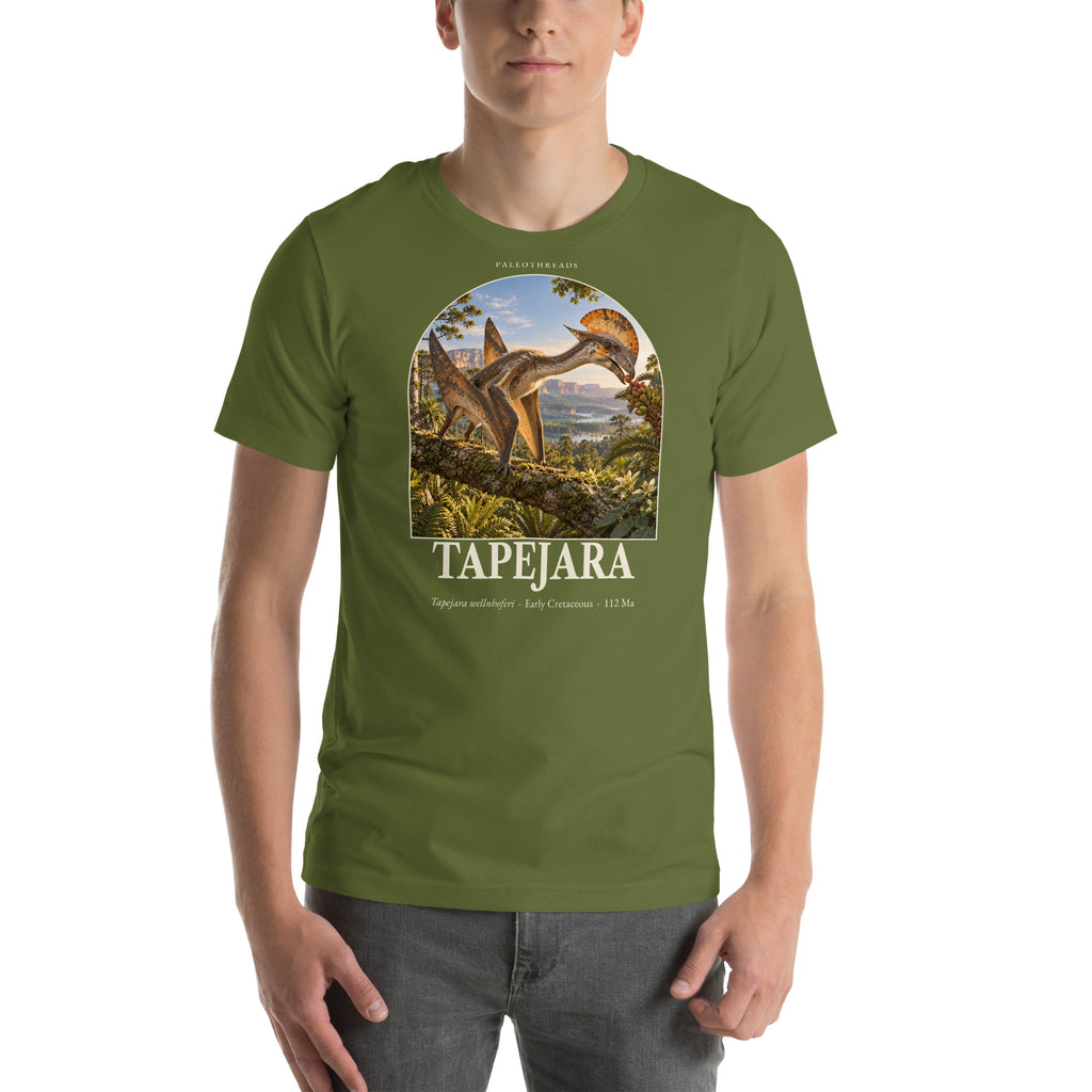 Tapejara T-shirt in Olive — Deep Time Atlas Plate 103, PaleoThreads