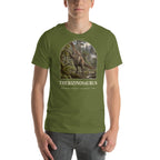 Therizinosaurus T-shirt in Olive — Deep Time Atlas Plate 016, PaleoThreads