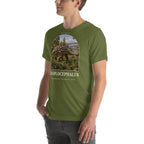 Euoplocephalus T-shirt in Olive, left front view — Deep Time Atlas Plate 084, PaleoThreads