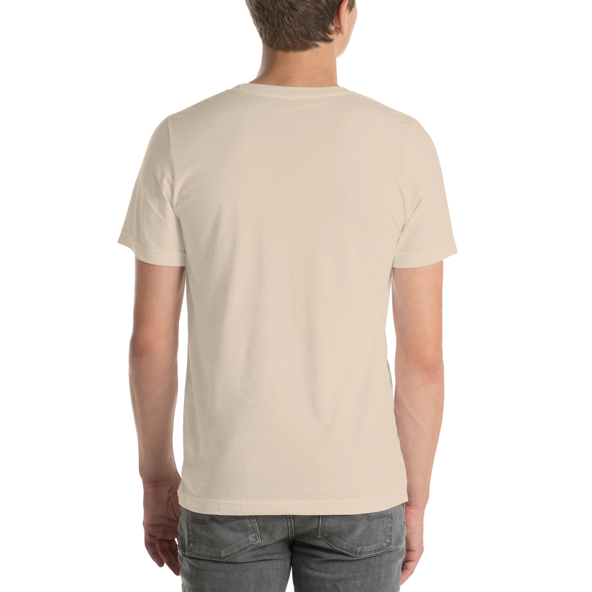 Triceratops T-shirt in Soft Cream, back view — Deep Time Atlas Plate 003, PaleoThreads