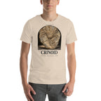 Crinoid specimen T-shirt in Soft Cream — Deep Time Atlas Plate 179, PaleoThreads