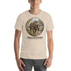 Triceratops T-shirt in Soft Cream — Deep Time Atlas Plate 003, PaleoThreads