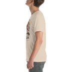 Cave lion T-shirt in Soft Cream, left view — Deep Time Atlas Plate 170, PaleoThreads