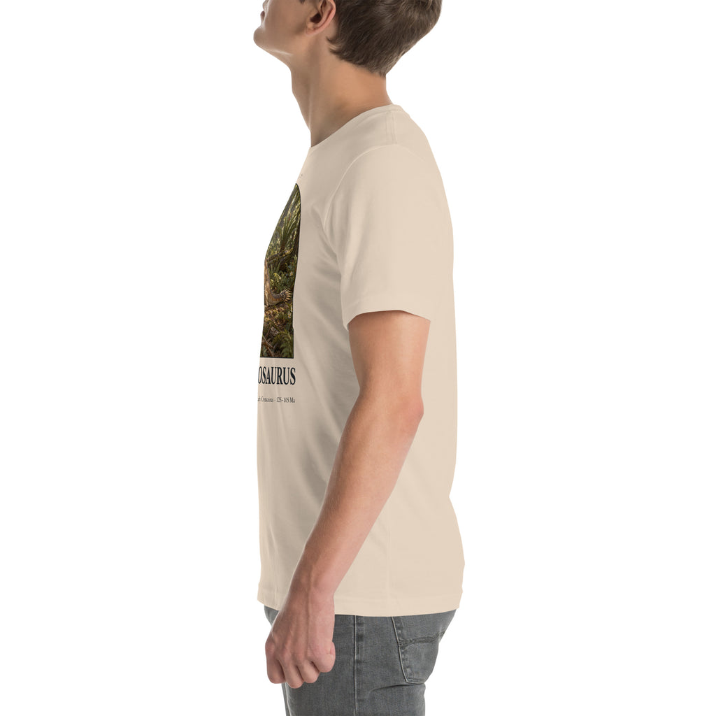 Psittacosaurus T-shirt in Soft Cream, left view — Deep Time Atlas Plate 065, PaleoThreads