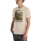 Anchiornis T-shirt in Soft Cream, left front view — Deep Time Atlas Plate 041, PaleoThreads