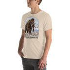 Woolly mammoth T-shirt in Soft Cream, left front view — Deep Time Atlas Plate 007, PaleoThreads