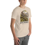 Anchiornis T-shirt in Soft Cream, right front view — Deep Time Atlas Plate 041, PaleoThreads