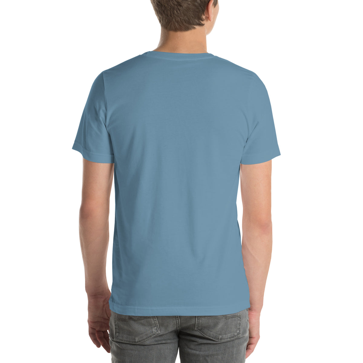 Jaekelopterus T-shirt in Steel Blue, back view — Deep Time Atlas Plate 141, PaleoThreads