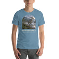 Parasaurolophus T-shirt in Steel Blue — Deep Time Atlas Plate 071, PaleoThreads