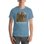 Regaliceratops T-shirt in Steel Blue — Deep Time Atlas Plate 069, PaleoThreads