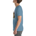 Scelidosaurus T-shirt in Steel Blue, left view — Deep Time Atlas Plate 087, PaleoThreads