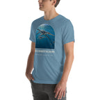 Dolichorhynchops T-shirt in Steel Blue, left front view — Deep Time Atlas Plate 121, PaleoThreads