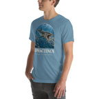 Xiphactinus T-shirt in Steel Blue, left front view — Deep Time Atlas Plate 152, PaleoThreads