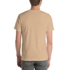 Velociraptor T-shirt in Tan, back view — Deep Time Atlas Plate 005, PaleoThreads