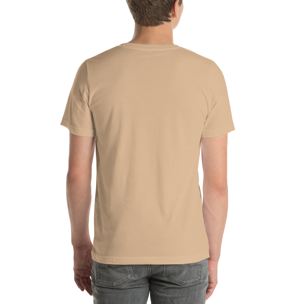Velociraptor T-shirt in Tan, back view — Deep Time Atlas Plate 005, PaleoThreads