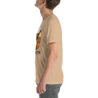 Velociraptor T-shirt in Tan, left view — Deep Time Atlas Plate 005, PaleoThreads